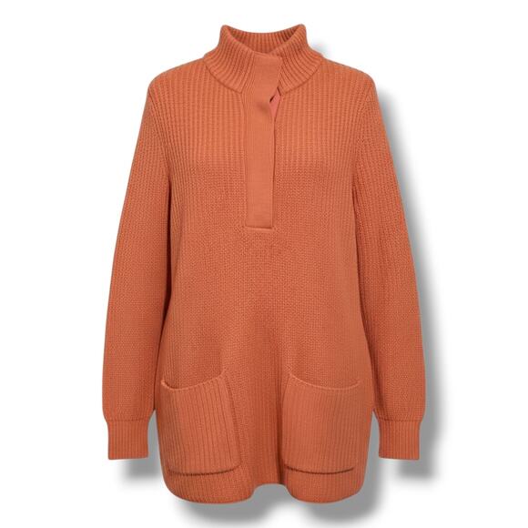 Soft Surroundings Women’s Rust Orange Knit Button Collar Sweater Medium - Picture 1 of 8